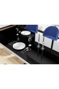 Stół Bella 160 Venatino Dark Mat+Biały Super Print (Hg/Mat)